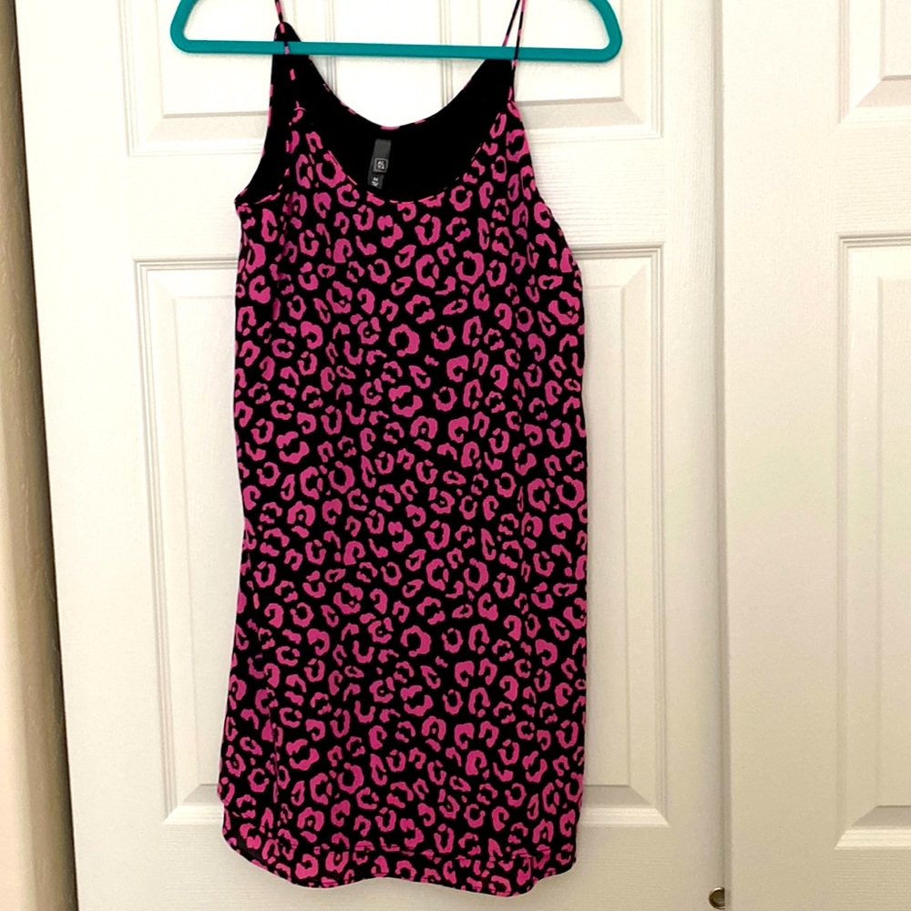 Pink black leopard print M dress from Francesca’s NWT